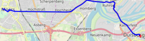 Route über Ruhrort