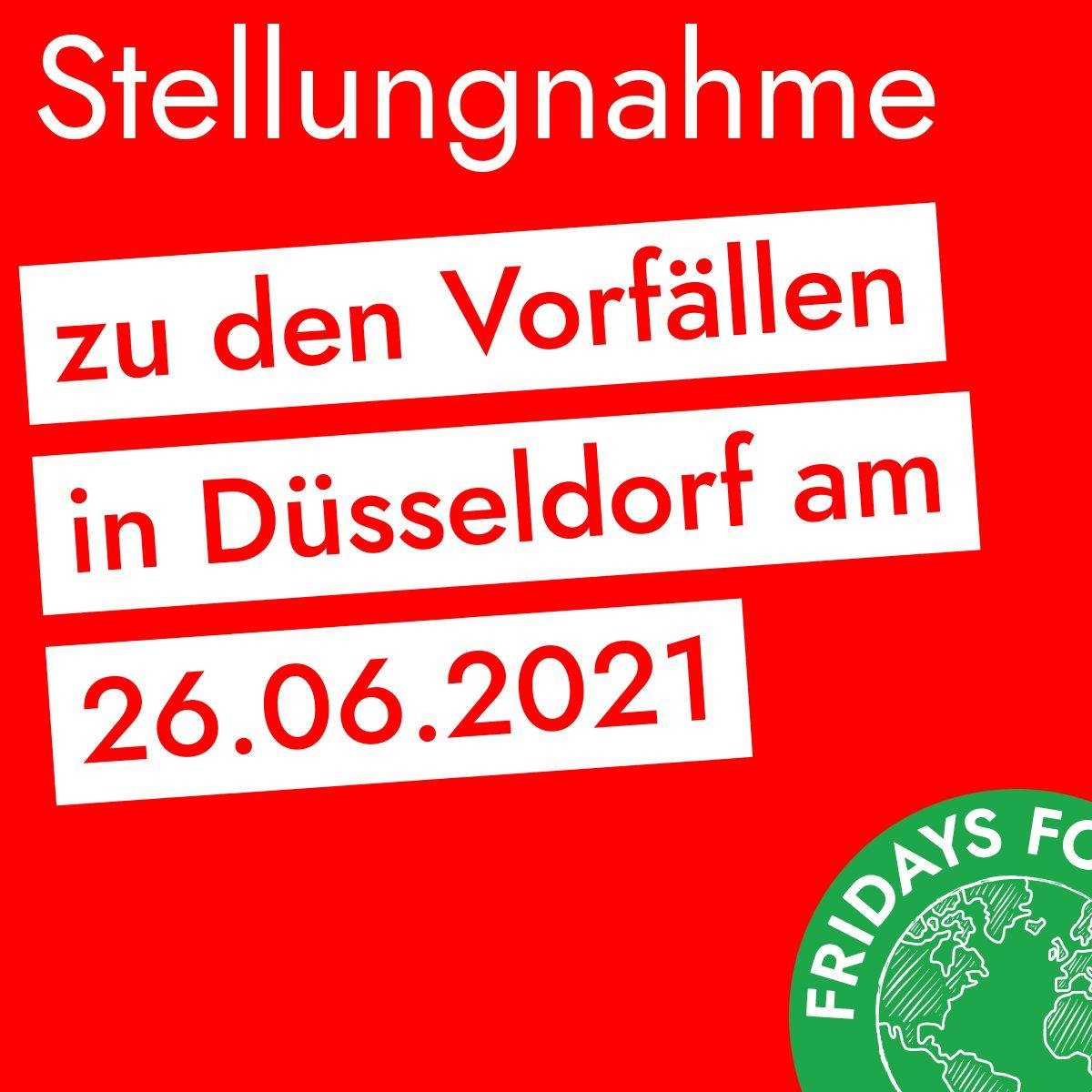 Sharepic: Stellungnahme zu den Vorfällen in Düsseldorf am 26.06.2021